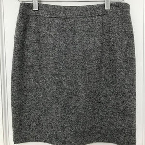 Theory Grey/White Wool/Alpaca Short Pencil Skirt
